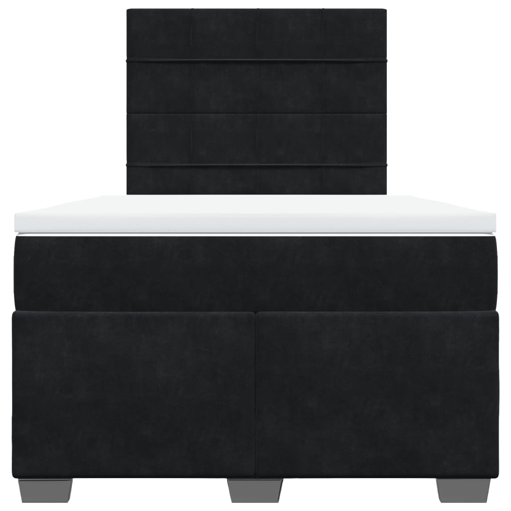 Κρεβάτι Boxspring με Στρώμα Μαύρο 120x190 εκ. Βελούδινο - Pakobazaar