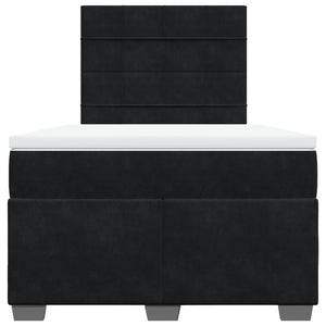 Κρεβάτι Boxspring με Στρώμα Μαύρο 120x190 εκ. Βελούδινο - Pakobazaar