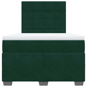 Κρεβάτι Boxspring με Στρώμα Σκούρο Πράσινο 120x190εκ. Βελούδινο - Pakobazaar