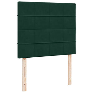 Κρεβάτι Boxspring με Στρώμα Σκούρο Πράσινο 120x190εκ. Βελούδινο - Pakobazaar