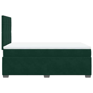 Κρεβάτι Boxspring με Στρώμα Σκούρο Πράσινο 120x190εκ. Βελούδινο - Pakobazaar