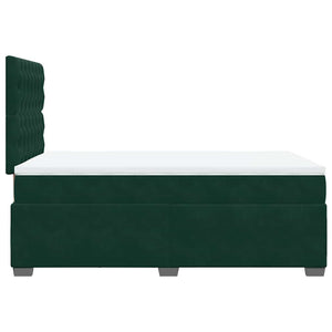Κρεβάτι Boxspring με Στρώμα Σκούρο Πράσινο 120x190εκ. Βελούδινο - Pakobazaar
