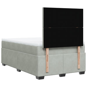 Κρεβάτι Boxspring με Στρώμα Ανοιχτό Γκρι 120x200 εκ. Βελούδινο - Pakobazaar
