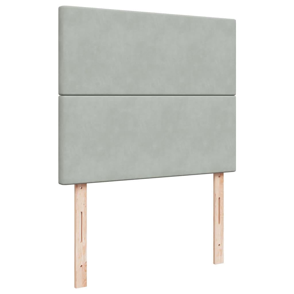 Κρεβάτι Boxspring με Στρώμα Ανοιχτό Γκρι 120x200 εκ. Βελούδινο - Pakobazaar