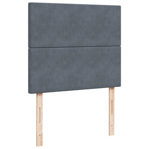 Κρεβάτι Boxspring με Στρώμα Σκούρο Γκρι 120x200 εκ. Βελούδινο - Pakobazaar