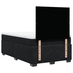 Κρεβάτι Boxspring με Στρώμα Μαύρο 120 x 200 εκ. Βελούδινο - Pakobazaar