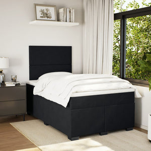 Κρεβάτι Boxspring με Στρώμα Μαύρο 120 x 200 εκ. Βελούδινο - Pakobazaar