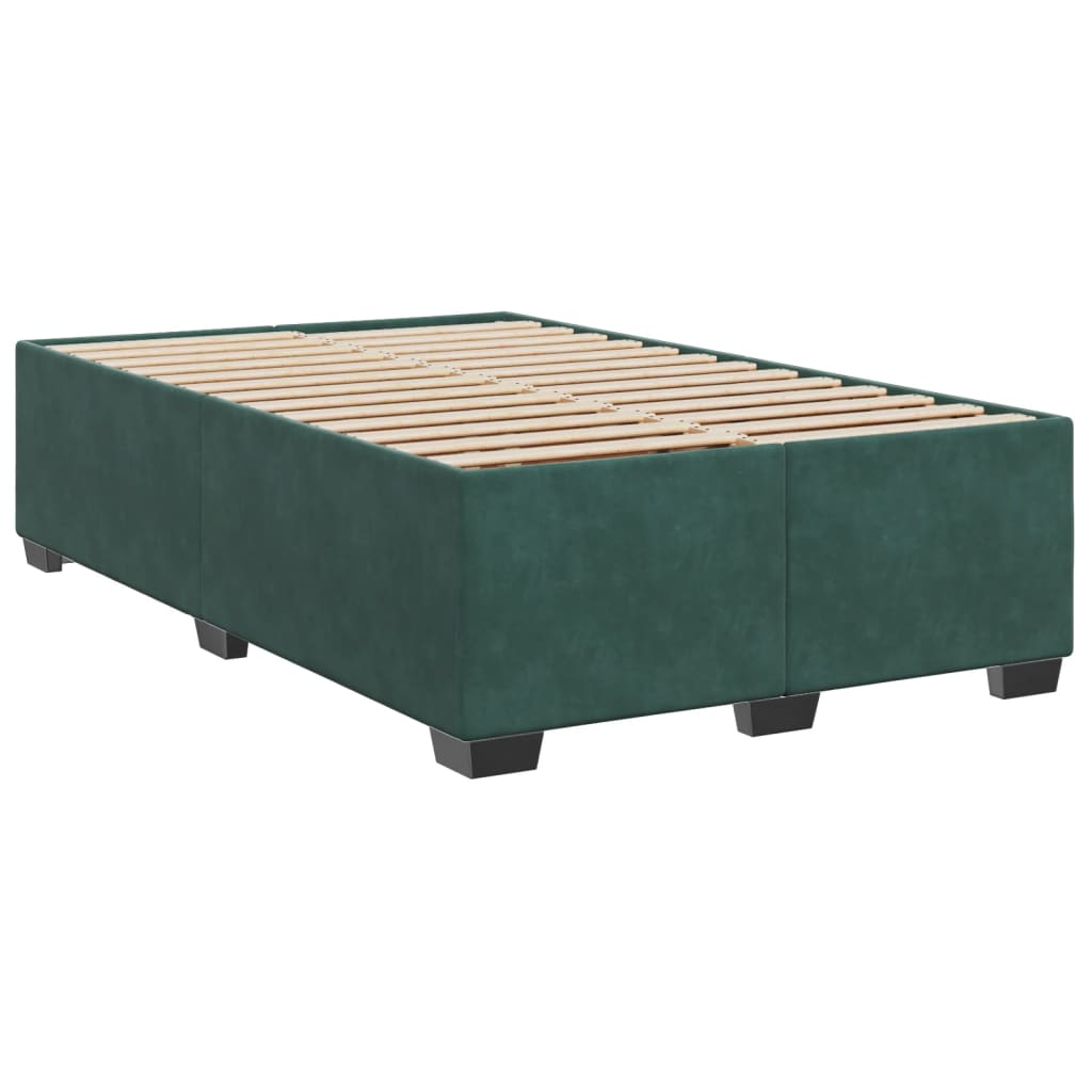 Κρεβάτι Boxspring με Στρώμα Σκούρο Πράσινο 120x200εκ. Βελούδινο - Pakobazaar