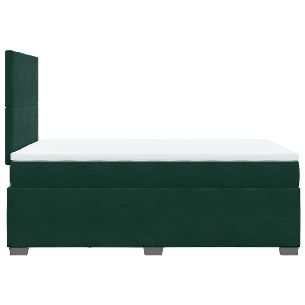 Κρεβάτι Boxspring με Στρώμα Σκούρο Πράσινο 120x200εκ. Βελούδινο - Pakobazaar
