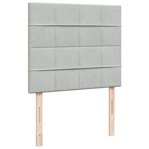 Κρεβάτι Boxspring με Στρώμα Ανοιχτό Γκρι 120x200 εκ. Βελούδινο - Pakobazaar