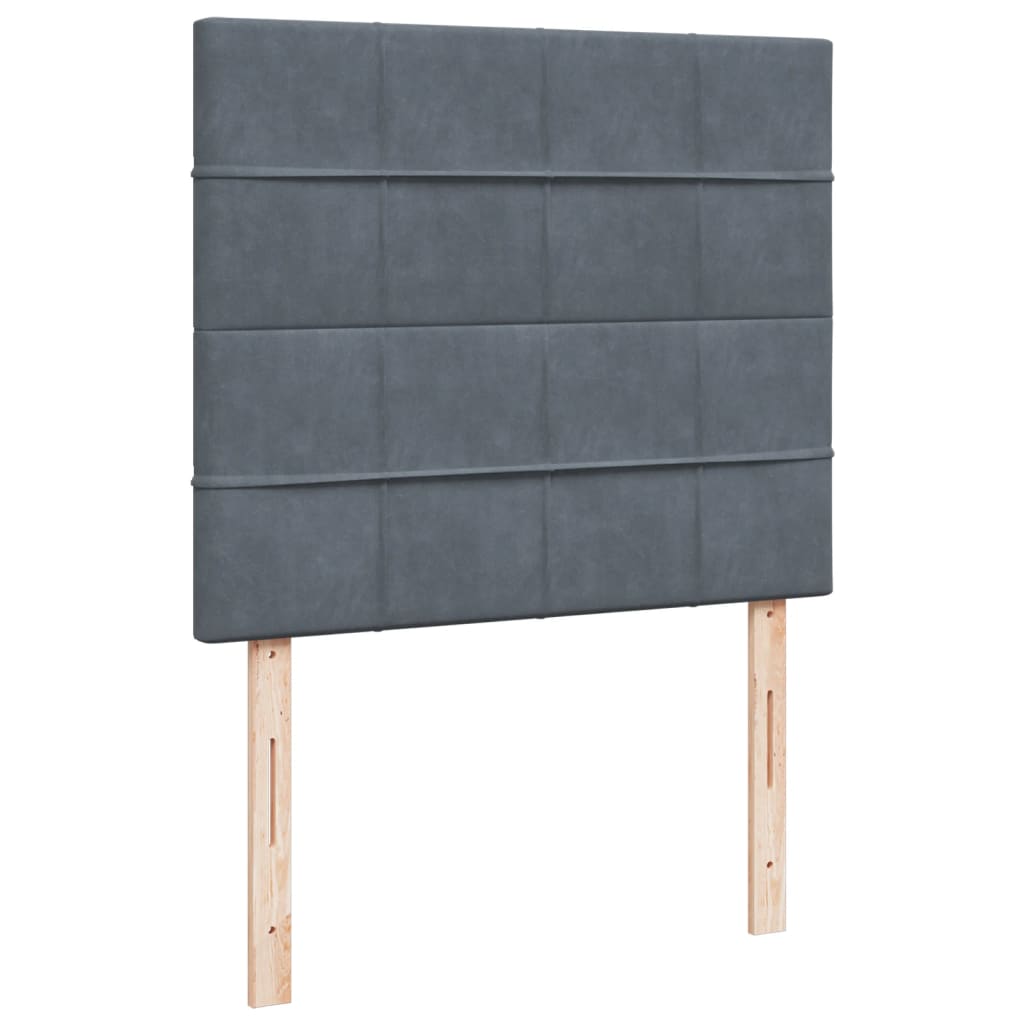 Κρεβάτι Boxspring με Στρώμα Σκούρο Γκρι 120x200 εκ. Βελούδινο - Pakobazaar