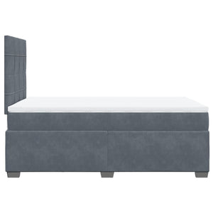 Κρεβάτι Boxspring με Στρώμα Σκούρο Γκρι 120x200 εκ. Βελούδινο - Pakobazaar