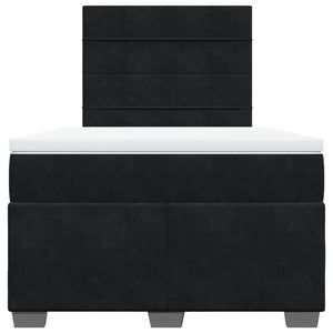 Κρεβάτι Boxspring με Στρώμα Μαύρο 120 x 200 εκ. Βελούδινο - Pakobazaar