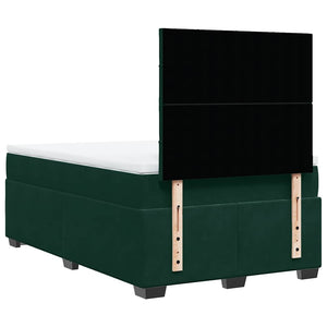 Κρεβάτι Boxspring με Στρώμα Σκούρο Πράσινο 120x200εκ. Βελούδινο - Pakobazaar