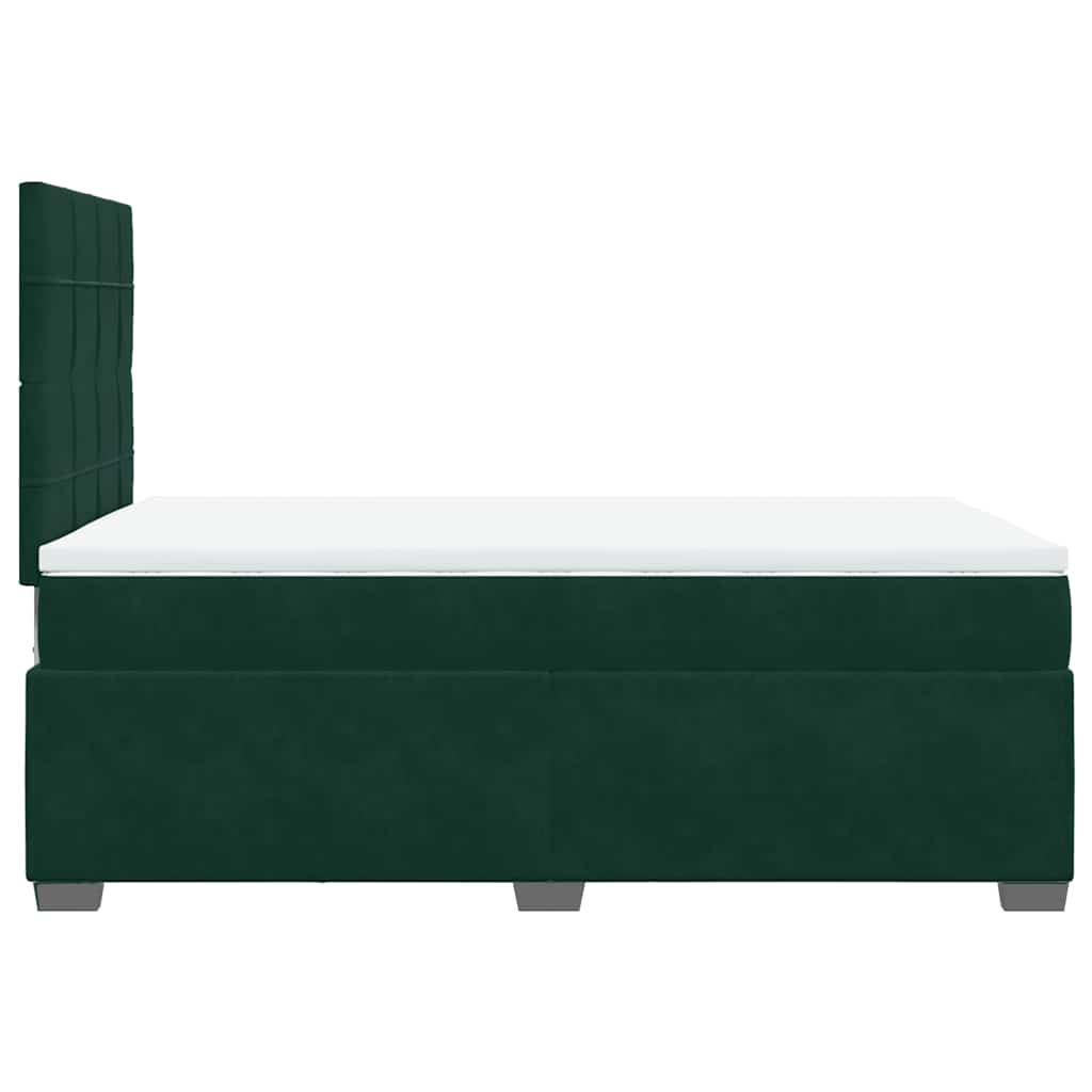 Κρεβάτι Boxspring με Στρώμα Σκούρο Πράσινο 120x200εκ. Βελούδινο - Pakobazaar