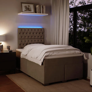 Κρεβάτι Boxspring με Στρώμα Ανοιχτό Γκρι 120x200 εκ. Βελούδινο - Pakobazaar