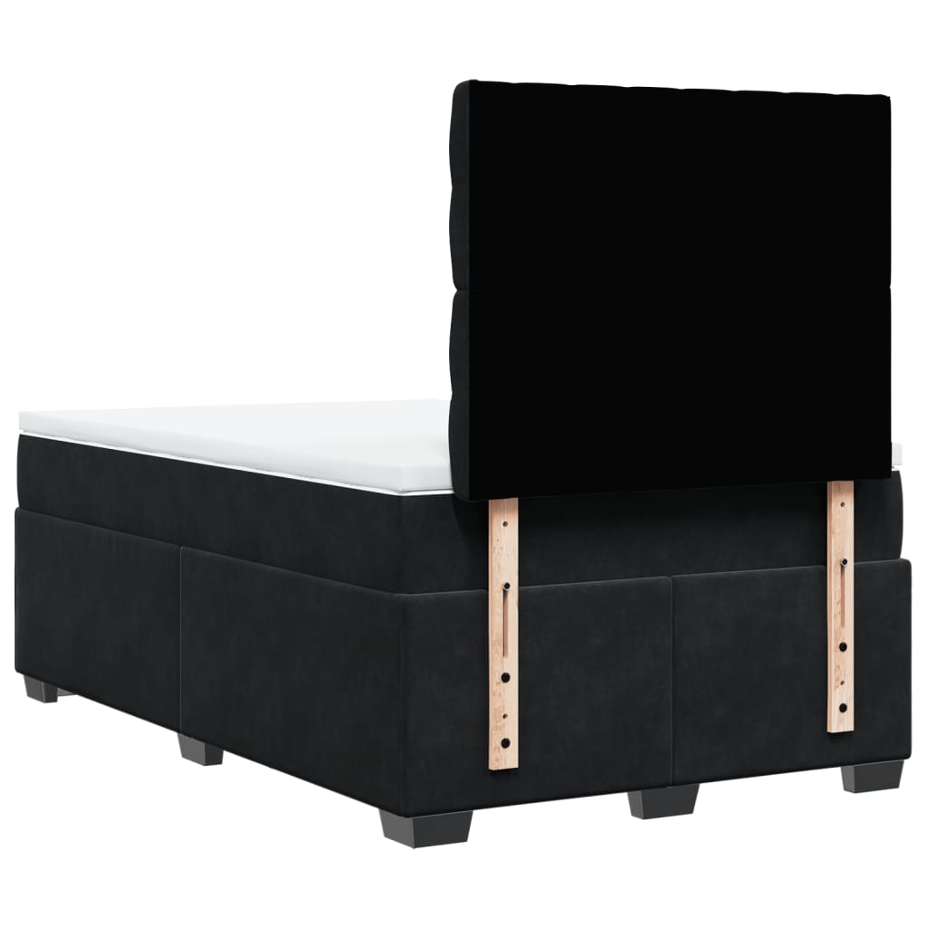 Κρεβάτι Boxspring με Στρώμα Μαύρο 120 x 200 εκ. Βελούδινο - Pakobazaar