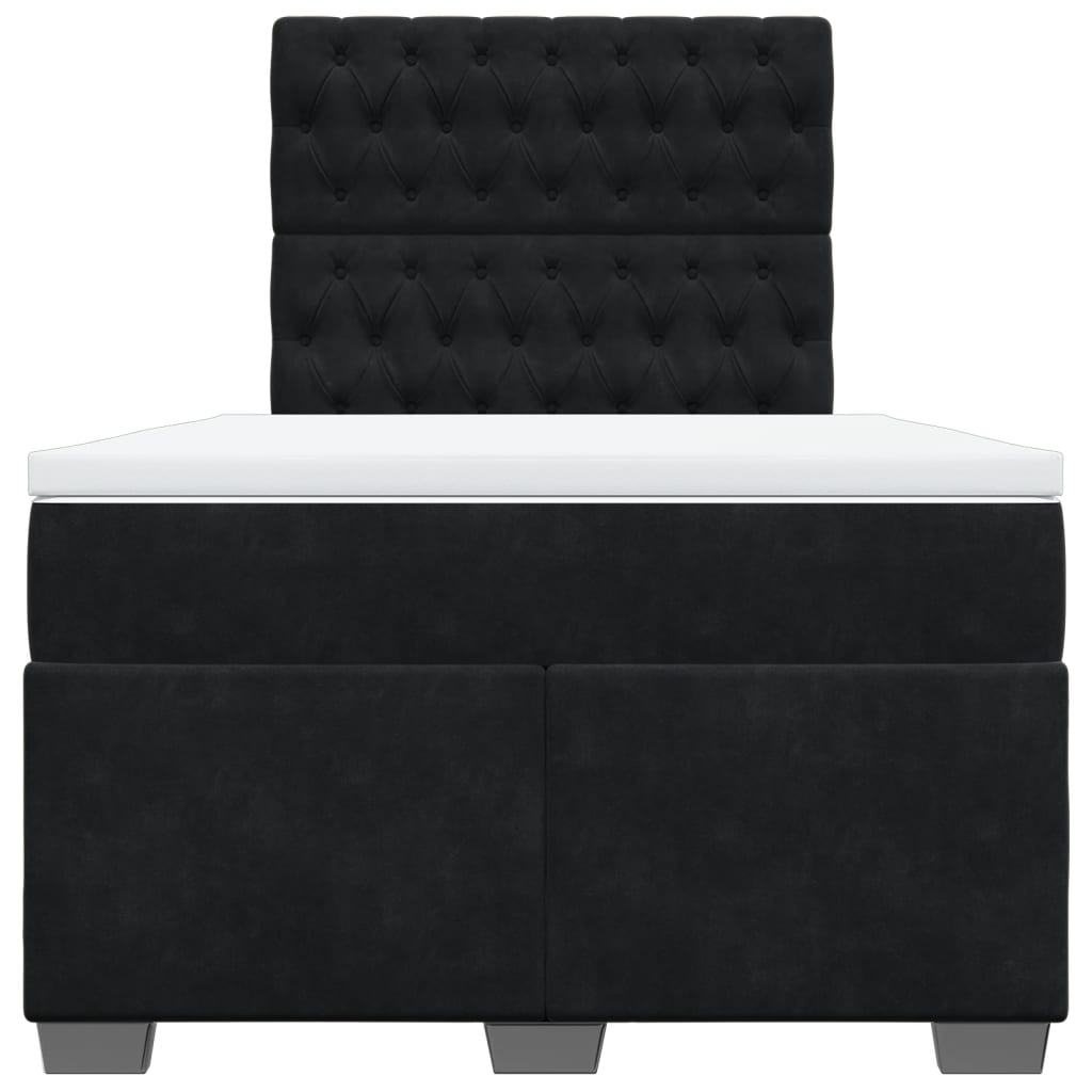 Κρεβάτι Boxspring με Στρώμα Μαύρο 120 x 200 εκ. Βελούδινο - Pakobazaar