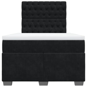 Κρεβάτι Boxspring με Στρώμα Μαύρο 120 x 200 εκ. Βελούδινο - Pakobazaar