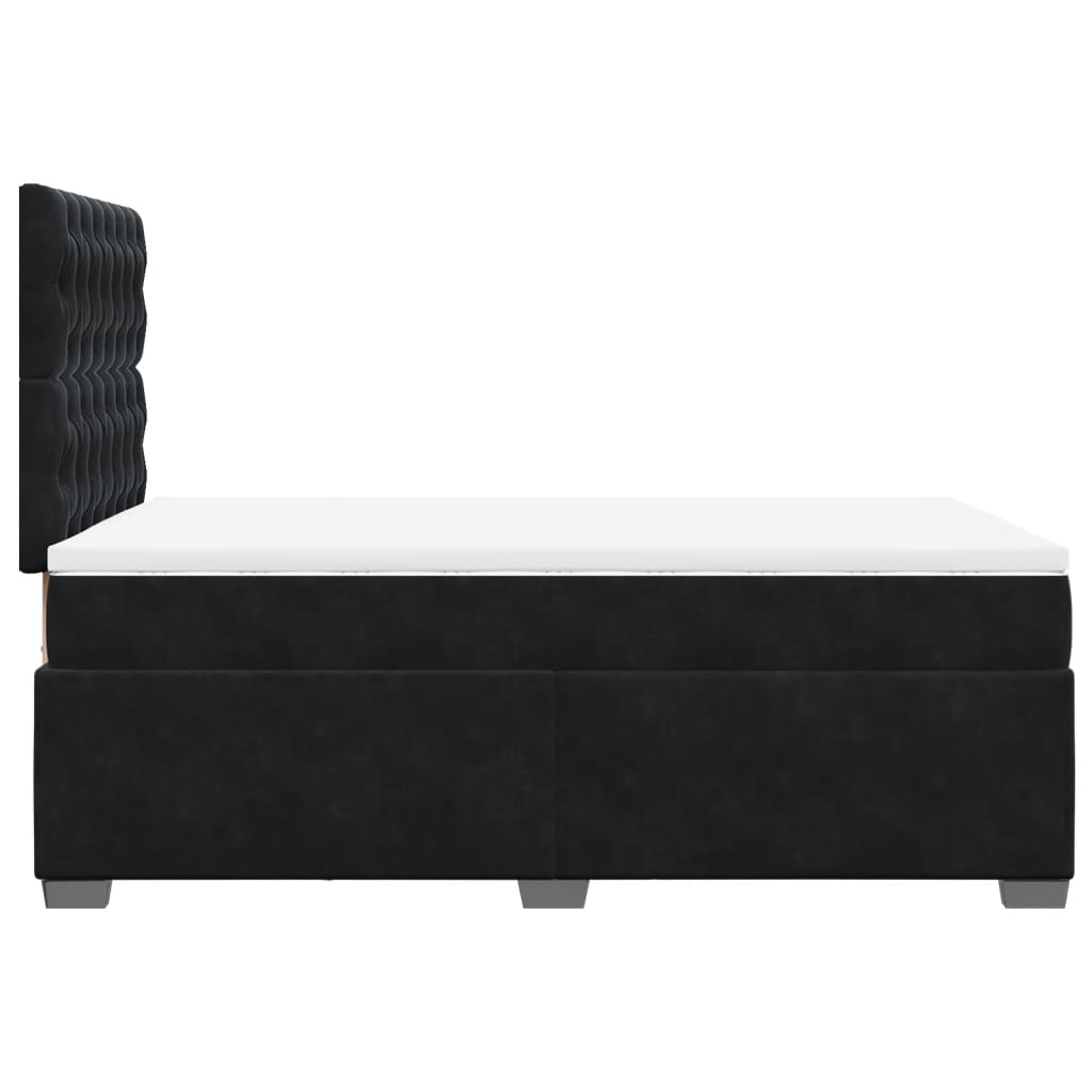 Κρεβάτι Boxspring με Στρώμα Μαύρο 120 x 200 εκ. Βελούδινο - Pakobazaar