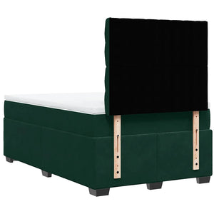 Κρεβάτι Boxspring με Στρώμα Σκούρο Πράσινο 120x200εκ. Βελούδινο - Pakobazaar