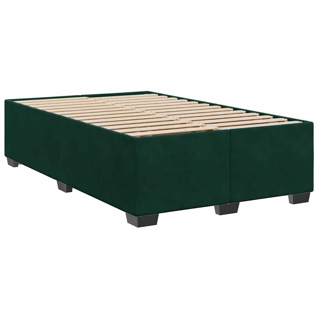 Κρεβάτι Boxspring με Στρώμα Σκούρο Πράσινο 120x200εκ. Βελούδινο - Pakobazaar