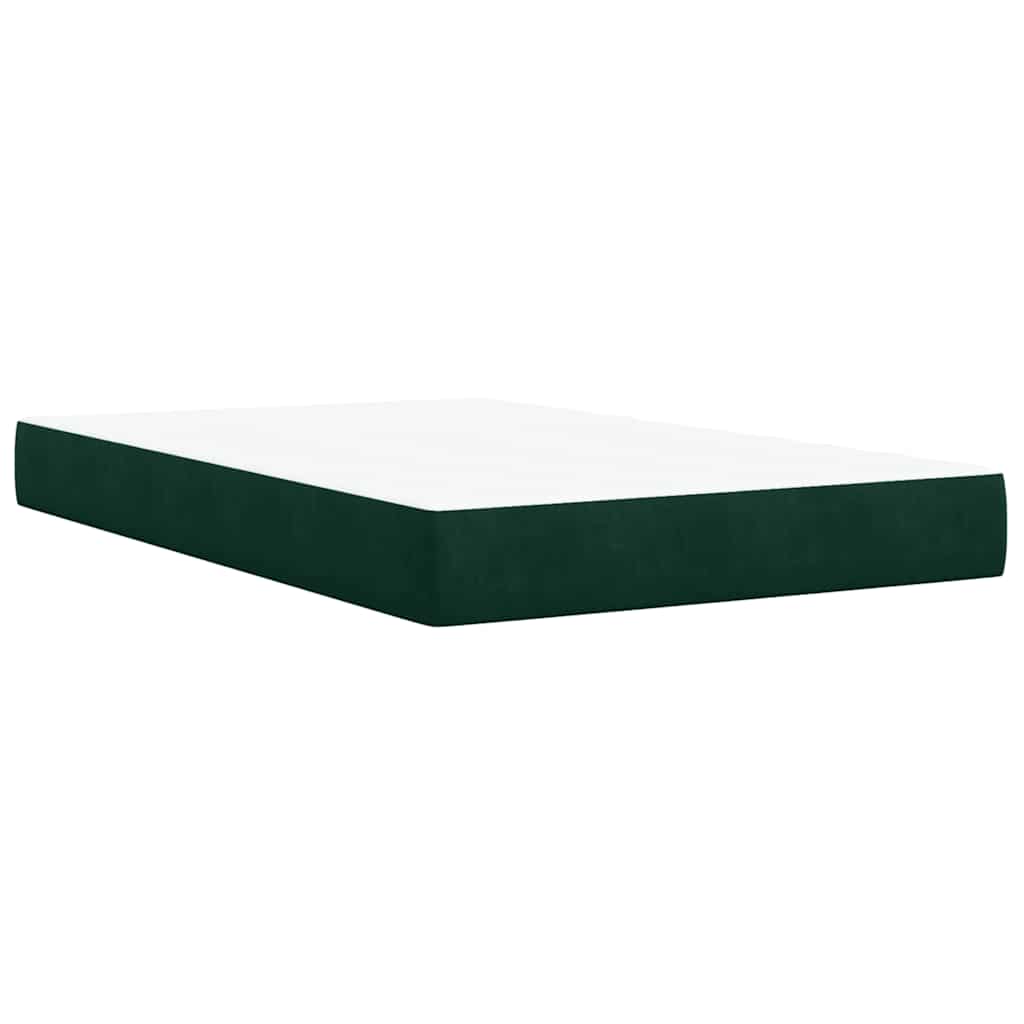 Κρεβάτι Boxspring με Στρώμα Σκούρο Πράσινο 120x200εκ. Βελούδινο - Pakobazaar