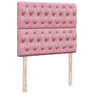Κρεβάτι Boxspring με Στρώμα Ροζ 120x200 εκ. Βελούδινο - Pakobazaar