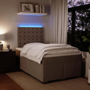 Κρεβάτι Boxspring με Στρώμα Ανοιχτό Γκρι 120x200 εκ. Βελούδινο - Pakobazaar