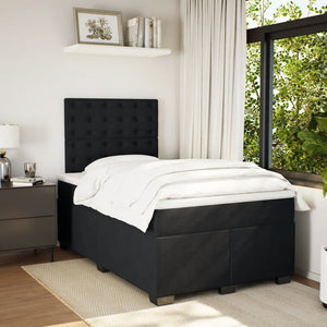 Κρεβάτι Boxspring με Στρώμα Μαύρο 120 x 200 εκ. Βελούδινο - Pakobazaar