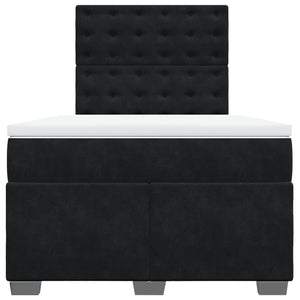 Κρεβάτι Boxspring με Στρώμα Μαύρο 120 x 200 εκ. Βελούδινο - Pakobazaar