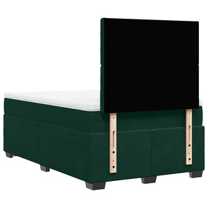 Κρεβάτι Boxspring με Στρώμα Σκούρο Πράσινο 120x200εκ. Βελούδινο - Pakobazaar