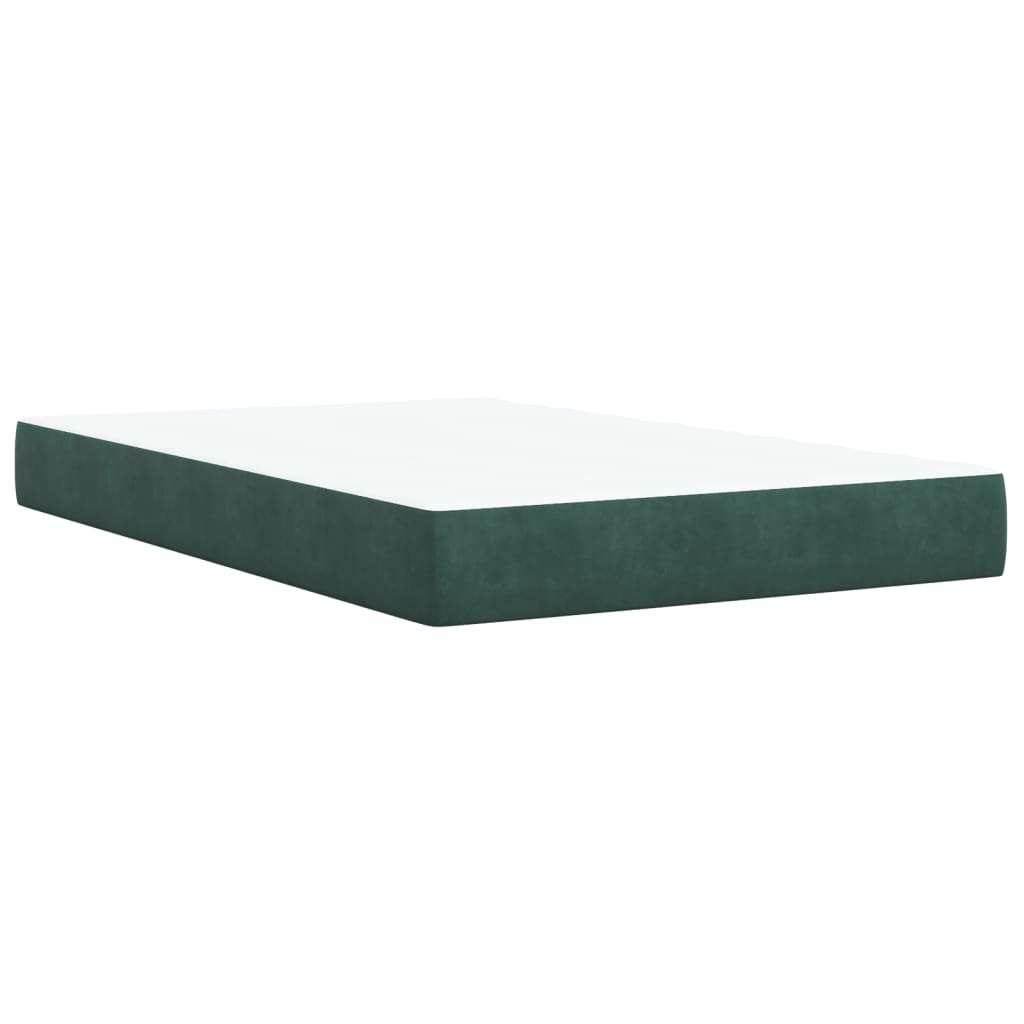 Κρεβάτι Boxspring με Στρώμα Σκούρο Πράσινο 120x200εκ. Βελούδινο - Pakobazaar