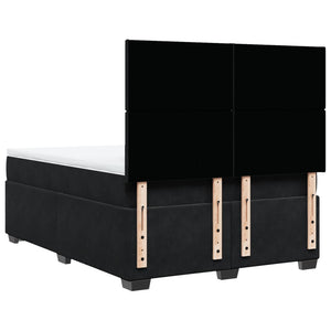 Κρεβάτι Boxspring με Στρώμα Μαύρο 140x190 εκ. Βελούδινο - Pakobazaar