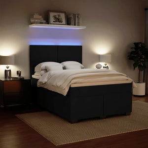 Κρεβάτι Boxspring με Στρώμα Μαύρο 140x190 εκ. Βελούδινο - Pakobazaar