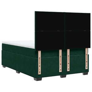 Κρεβάτι Boxspring με Στρώμα Σκούρο Πράσινο 140x190εκ. Βελούδινο - Pakobazaar