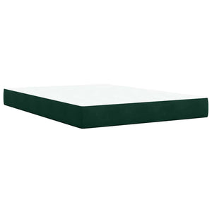 Κρεβάτι Boxspring με Στρώμα Σκούρο Πράσινο 140x190εκ. Βελούδινο - Pakobazaar