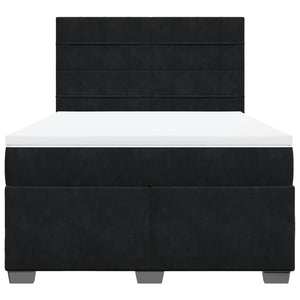 Κρεβάτι Boxspring με Στρώμα Μαύρο 140x190 εκ. Βελούδινο - Pakobazaar
