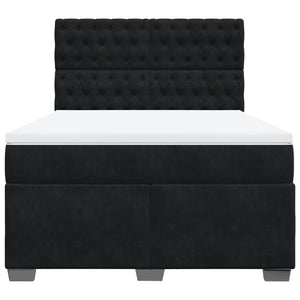 Κρεβάτι Boxspring με Στρώμα Μαύρο 140x190 εκ. Βελούδινο - Pakobazaar