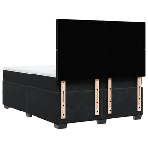 Κρεβάτι Boxspring με Στρώμα Μαύρο 140x190 εκ. Βελούδινο - Pakobazaar