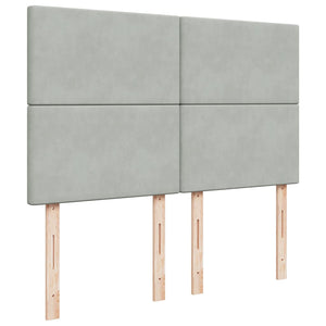 Κρεβάτι Boxspring με Στρώμα Ανοιχτό Γκρι 140x200 εκ. Βελούδινο - Pakobazaar