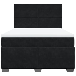 Κρεβάτι Boxspring με Στρώμα Μαύρο 140x200 εκ. Βελούδινο
