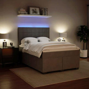 Κρεβάτι Boxspring με Στρώμα Ανοιχτό Γκρι 140x200 εκ. Βελούδινο - Pakobazaar