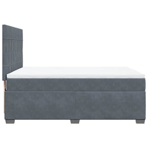 Κρεβάτι Boxspring με Στρώμα Σκούρο Γκρι 140x200 εκ. Βελούδινο