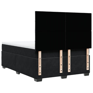 Κρεβάτι Boxspring με Στρώμα Μαύρο 140x200 εκ. Βελούδινο