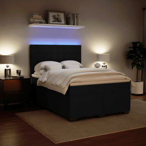 Κρεβάτι Boxspring με Στρώμα Μαύρο 140x200 εκ. Βελούδινο