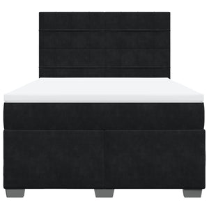 Κρεβάτι Boxspring με Στρώμα Μαύρο 140x200 εκ. Βελούδινο
