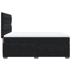 Κρεβάτι Boxspring με Στρώμα Μαύρο 140x200 εκ. Βελούδινο - Pakobazaar
