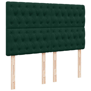 Κρεβάτι Boxspring με Στρώμα Σκούρο Πράσινο 140x200εκ. Βελούδινο