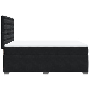 Κρεβάτι Boxspring με Στρώμα Μαύρο 140x200 εκ. Βελούδινο